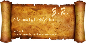 Zámolyi Réka névjegykártya